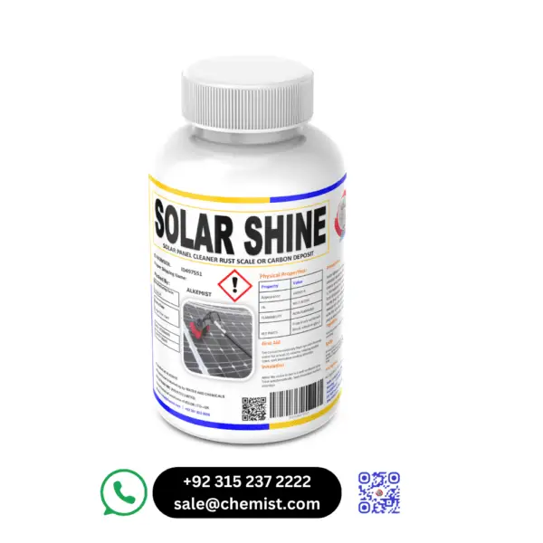 Solar Shine Solar Cleaner by Alkemist Water Chemical Solutions for solar panel cleaning and maintenance in UAE and Pakistan.