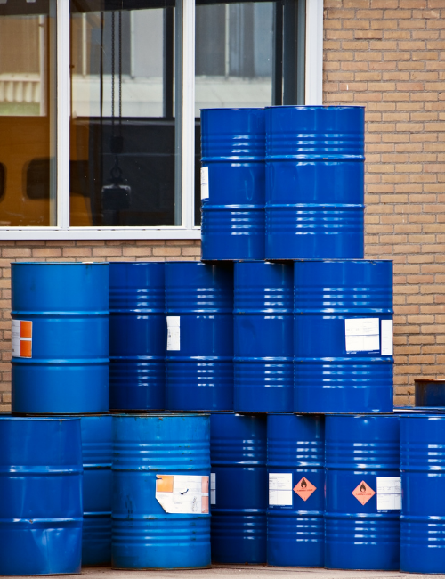 Ethanol in industrial drums